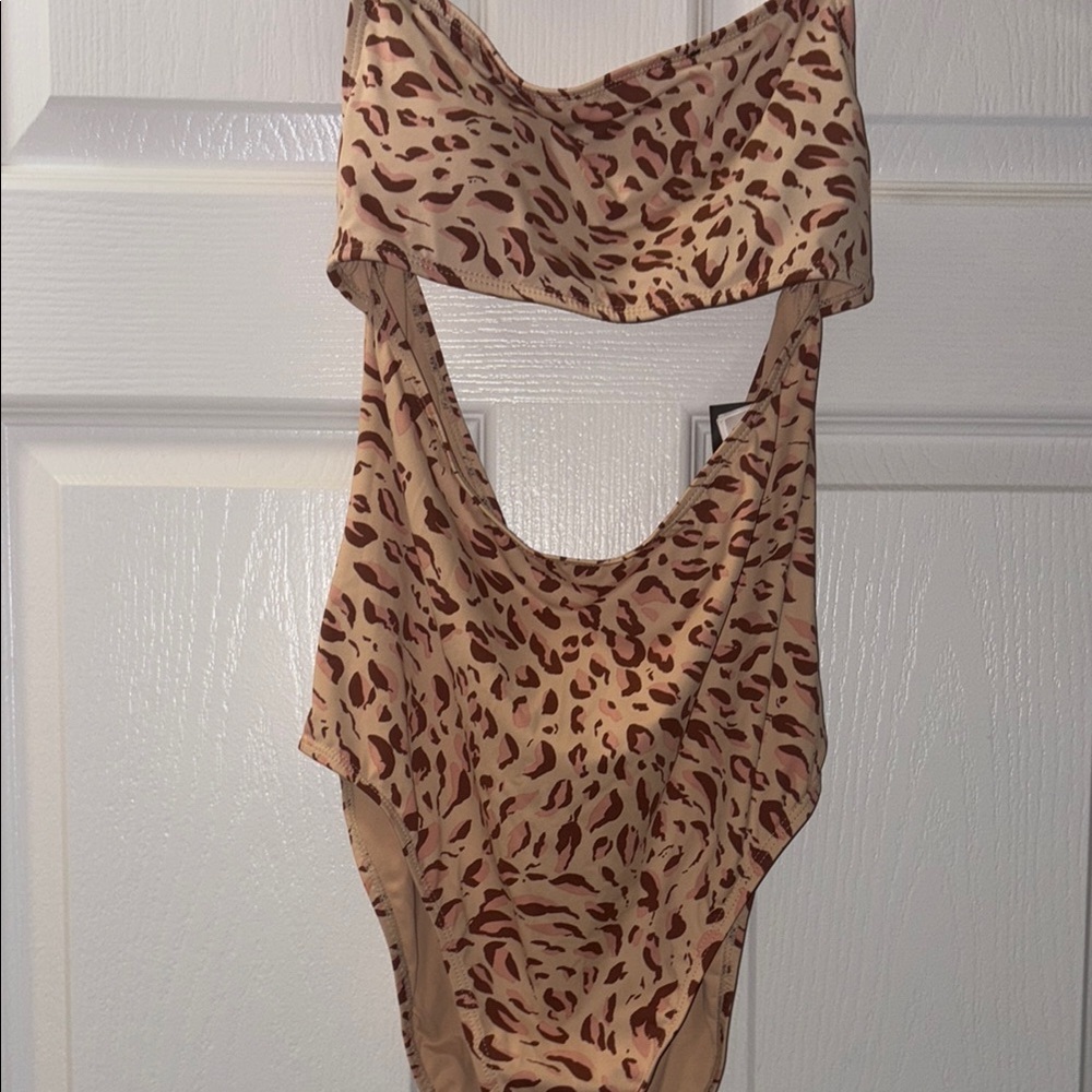 Cotton On Body Tan Brown Leopard Print One Piece
